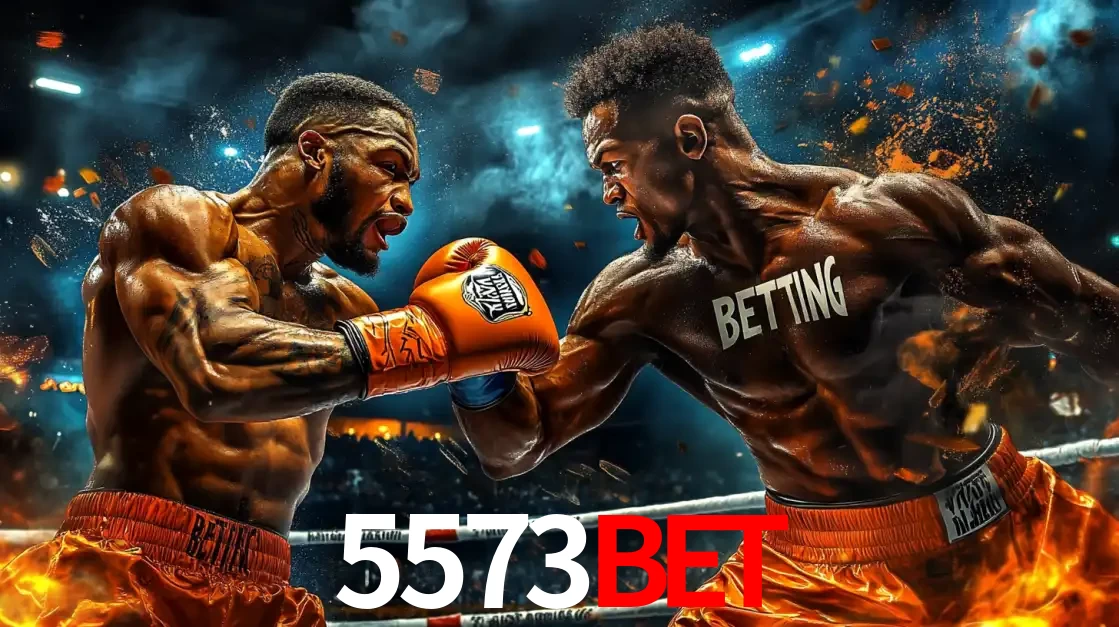 Dois boxeadores em uma luta intensa e explosiva, representando a adrenalina e as oportunidades de apostas em esportes de combate disponíveis na plataforma 5573bet.