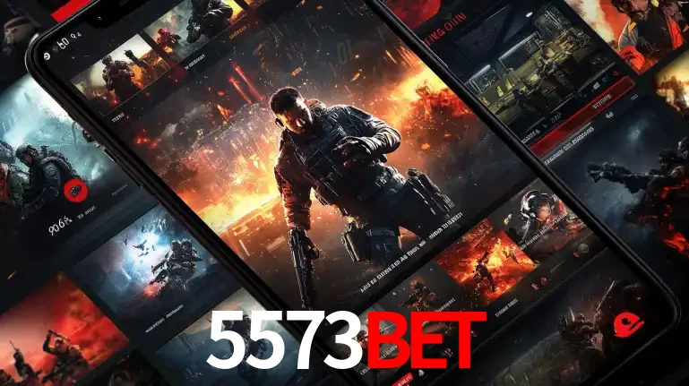 Tela de um celular exibindo uma galeria de jogos de tiro com temática militar, mostrando a variedade de e-sports disponíveis para apostas na plataforma de entretenimento 5573bet.